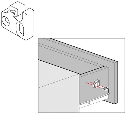 UMAXO® ladedemper soft-close voor lades, zelfsluitend systeem | Gids dempers | Dempers | Zachte sluiting | Zelfsluitend systeem voor lades en schuifdeuren | Lades zelfsluitend. Retrofit Shock 16.10.600 van SISO Denemarken - Afbeelding 4