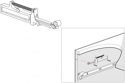 UMAXO® ladedemper soft-close voor lades, zelfsluitend systeem | Gids dempers | Dempers | Zachte sluiting | Zelfsluitend systeem voor lades en schuifdeuren | Lades zelfsluitend. Retrofit Shock 16.10.600 van SISO Denemarken - Afbeelding 5
