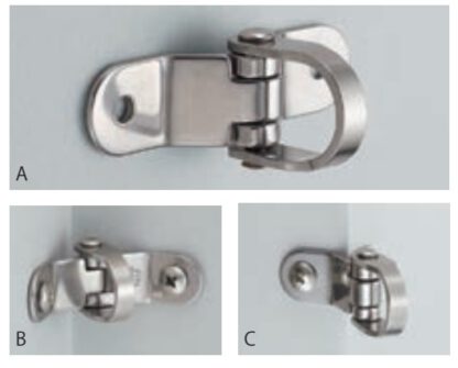 Flexibele draaibare haak van roestvrij staal voor vlakke oppervlakken, hoeken of randen. DZ-270 door Sugatsune LAMP® / Japan - Afbeelding 9