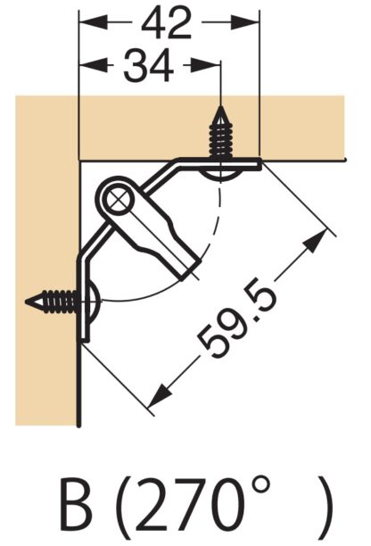 Flexibele draaibare haak van roestvrij staal voor vlakke oppervlakken, hoeken of randen. DZ-270 door Sugatsune LAMP® / Japan - Afbeelding 3