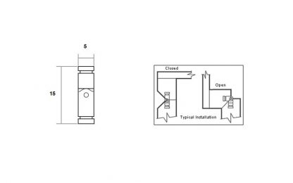 2 stuks UMAXO® messing inboorscharnier Ø5 x 15 mm voor juwelendoosjes, kleine doosjes of kleppen. Inboor tape - Afbeelding 3