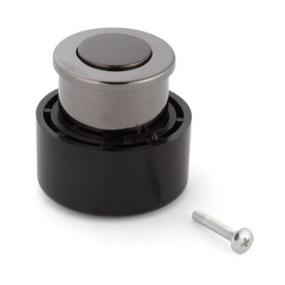 Hoge kwaliteit zinklegering drukknop handvat, oppervlak: zwart nikkel, PK04BN. Hoge kwaliteit solide en elegante pushlock gemaakt van ZDC voor lade, campermeubilair, boten, privévliegtuigen en nog veel meer, door Sugatsune / LAMP® (Japan) - Afbeelding 2