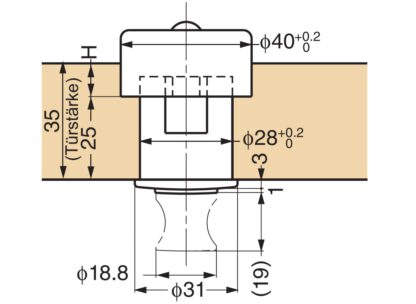 Hoogwaardige drukknopgreep van zinklegering, oppervlak: verchroomd, 18,8 mm (0,8") PK03CR. Hoge kwaliteit solide en elegante pushlock gemaakt van ZDC voor lade, campermeubilair, boten, privévliegtuigen en nog veel meer, door Sugatsune / LAMP® (Japan) - Afbeelding 6