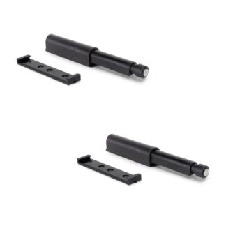 2-delige elegante kliksluiting, oppervlak: zwart, 62 mm (2-7/16"), uitvoering: magnetisch, 2033917. Stabiele push-to-open sluiting voor meubeldeuren, kastdeuren, kleppen en nog veel meer, van EMUCA