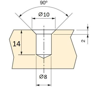 20 stuks hoogwaardige inschroefhuls met M6 binnendraad, verzonken kop met binnenzeskant en afdekrand, oppervlak: verzinkt, 13 mm (0,6"), 8008005. Inschroefmoer voor meubels, houten panelen, spaanplaten, tafels en nog veel meer, van EMUCA - Afbeelding 3