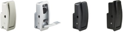 Hoogwaardige veerhaak voor inbouw, oppervlak: champagne, 60 mm (2,4"), uitvoering: met soft-close sluitdemping, NF-60D-SL. Inklapbare haak met automatische sluiting en soft-close voor caravan, jacht en nog veel meer, van Sugatsune / LAMP® (Japan) - Afbeelding 5