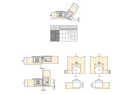 2 stuks klepscharnier Ankor GT-B, afneembaar, gemaakt van zinklegering, oppervlak: vernikkeld 1010707. Zinklegering staafvak scharnier voor houten kleppen, meubelkleppen, houten deksels, staafvak en nog veel meer, van EMUCA - Afbeelding 3