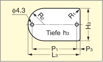 Kleine hoogwaardige vingergreepschaal, gemaakt van massief zinklegering, oppervlak: wit brons, 55 mm (2,2") HH-DN-40WB. Inbouwgreep HH-DN-40WB voor plaatwerkfronten, houten fronten, laden, kasten, kantoormeubilair, door Sugatsune / LAMP® (Japan) - Afbeelding 4