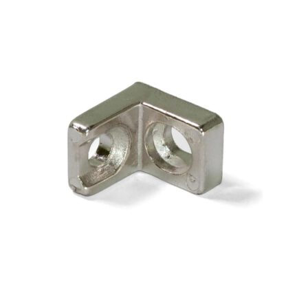 10 stuks kleine stevige hoekconnectoren gemaakt van massief zinklegering, oppervlak: vernikkeld, 20 mm (0,8") 8072507. Montagebeugel E.FB.20 voor plank, boekenkast, tafel, kast, by EMUCA - Afbeelding 2