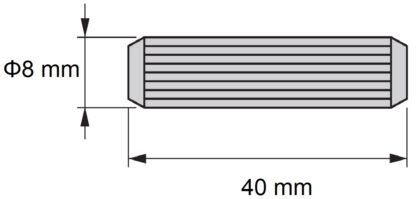 10 stuks lange houten deuvels van beukenhout, oppervlak: geribbeld, 40 mm (1,6") 9091778. Houten deuvels 9091778 voor houten panelen, houtverbinding, meubelbouw, plankconstructie, door EMUCA - Afbeelding 6