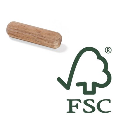 10 stuks lange houten deuvels van beukenhout, oppervlak: geribbeld, 40 mm (1,6") 9091778. Houten deuvels 9091778 voor houten panelen, houtverbinding, meubelbouw, plankconstructie, door EMUCA - Afbeelding 3