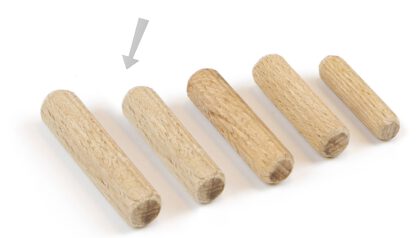 10 stuks lange houten deuvels van beukenhout, oppervlak: geribbeld, 40 mm (1,6") 9091778. Houten deuvels 9091778 voor houten panelen, houtverbinding, meubelbouw, plankconstructie, door EMUCA - Afbeelding 4