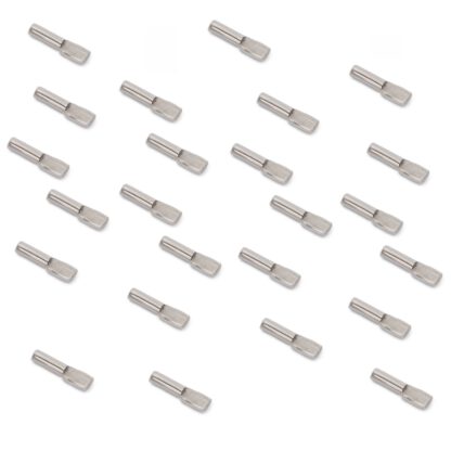20 stuks hoogwaardige bakbodemdragers, gemaakt van staal, oppervlak: vernikkeld, 5062107. plankdragers voor rijen gaten, planken, planken, kastplanken, planken en nog veel meer, van EMUCA - Afbeelding 4