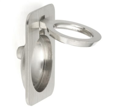 Ringvormig vouwhandvat van messing, afwerking: wit brons, satijn mat, 38 mm (1,5") 587-50WB. Ringgreep 587-50WB voor camper, boot, inspectieluik, inspectiedeur, door Sugatsune / LAMP® (Japan) - Afbeelding 5