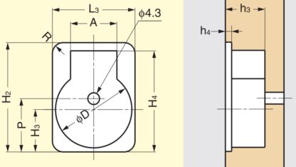 Ringvormig vouwhandvat van messing, afwerking: wit brons, satijn mat, 38 mm (1,5") 587-50WB. Ringgreep 587-50WB voor camper, boot, inspectieluik, inspectiedeur, door Sugatsune / LAMP® (Japan) - Afbeelding 4
