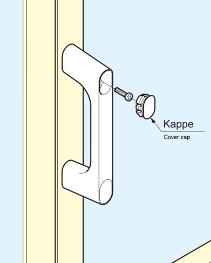 2 stuks robuuste kunststof afdekkap PBT, lichtblauw, 22,2 mm (0,9") KMHC-BU. Cover KMHC-BU voor industriële handgreep, device handle, door Sugatsune / LAMP® (Japan) - Afbeelding 3