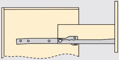 Rolstootgeleiders, gedeeltelijke verlenging, grijs metallic, RAL 9022, gelakt, 500 mm (19,7"). Stalen geleiderails met gedeeltelijke uitbouw, voor houten lade, lade, houten lade, keukenmeubilair, kantoormeubilair, woningmeubilair, door EMUCA - Afbeelding 7