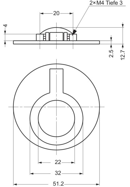 Ronde vouwgreep van messing, afwerking: wit brons, satijn mat, 51,2 mm (2,1") 580-WB. Ringgreep 580-WB voor camper, boot, inspectieluik, inspectiedeur, door Sugatsune / LAMP® (Japan) - Afbeelding 3