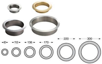 Hoogwaardige ronde vuilnisworp, gemaakt van roestvrij staal, oppervlak: glanzend gepolijst, 82 mm (3,3"), AN-DH005-MR. RVS afvalgooi, voor systeemcatering, winkelinrichting, schoonheidssalon, dokterspraktijk en nog veel meer, van Sugatsune / LAMP® (Japan) - Afbeelding 5