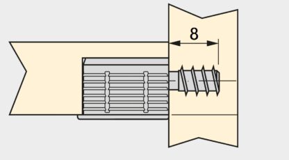 20 stuks robuuste verbindingsbout voor boring ⌀6 mm, gemaakt van Zamak, 8 mm (5/16"), 8084001. Stevige excentrische pen voor meubelaansluiting en nog veel meer, van EMUCA - Afbeelding 3